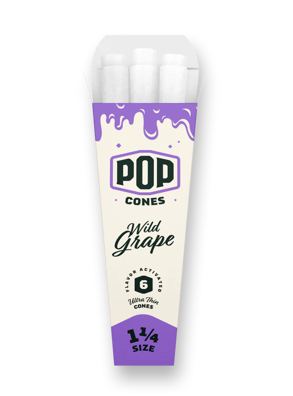 Pop Cones 1 ¼ Size Ultra Thin 6pk Cones 24ct Display