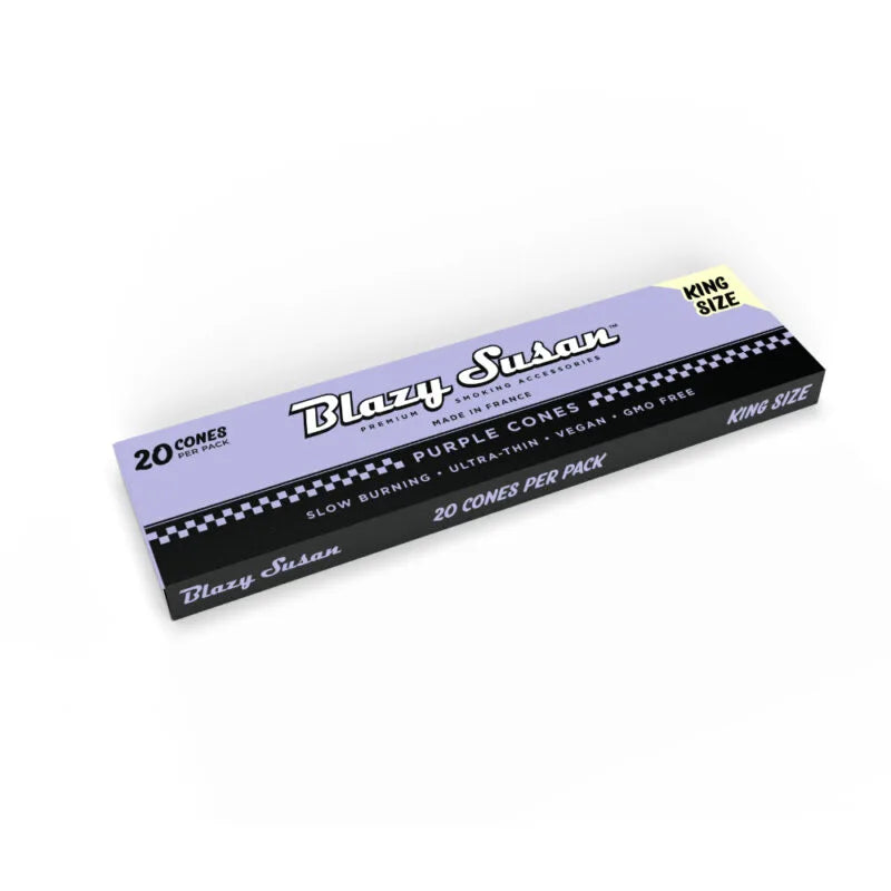 Blazy Susan Purple Paper Pre-Rolled Cones 12 Pack - 110mm (20Ct)