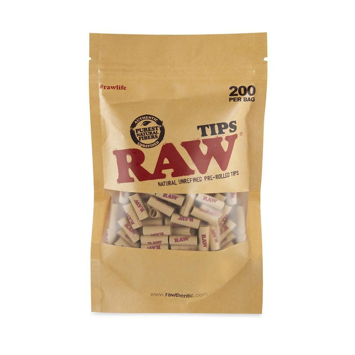 Raw - Authentic Pre-Rolled Filter Tips 200ct Bag (1ct) – A&I Family ...