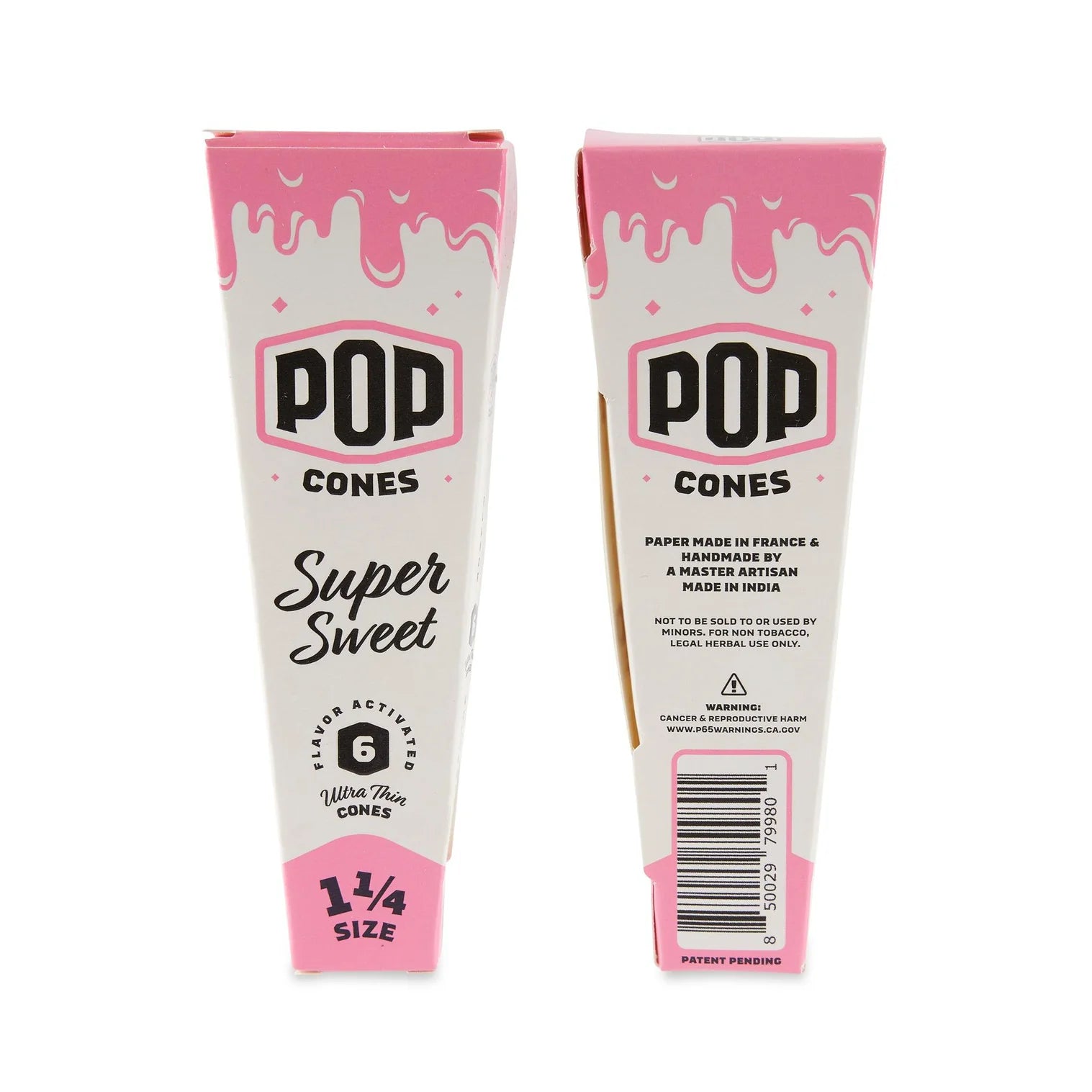 Pop Cones 1 ¼ Size Ultra Thin 6pk Cones 24ct Display