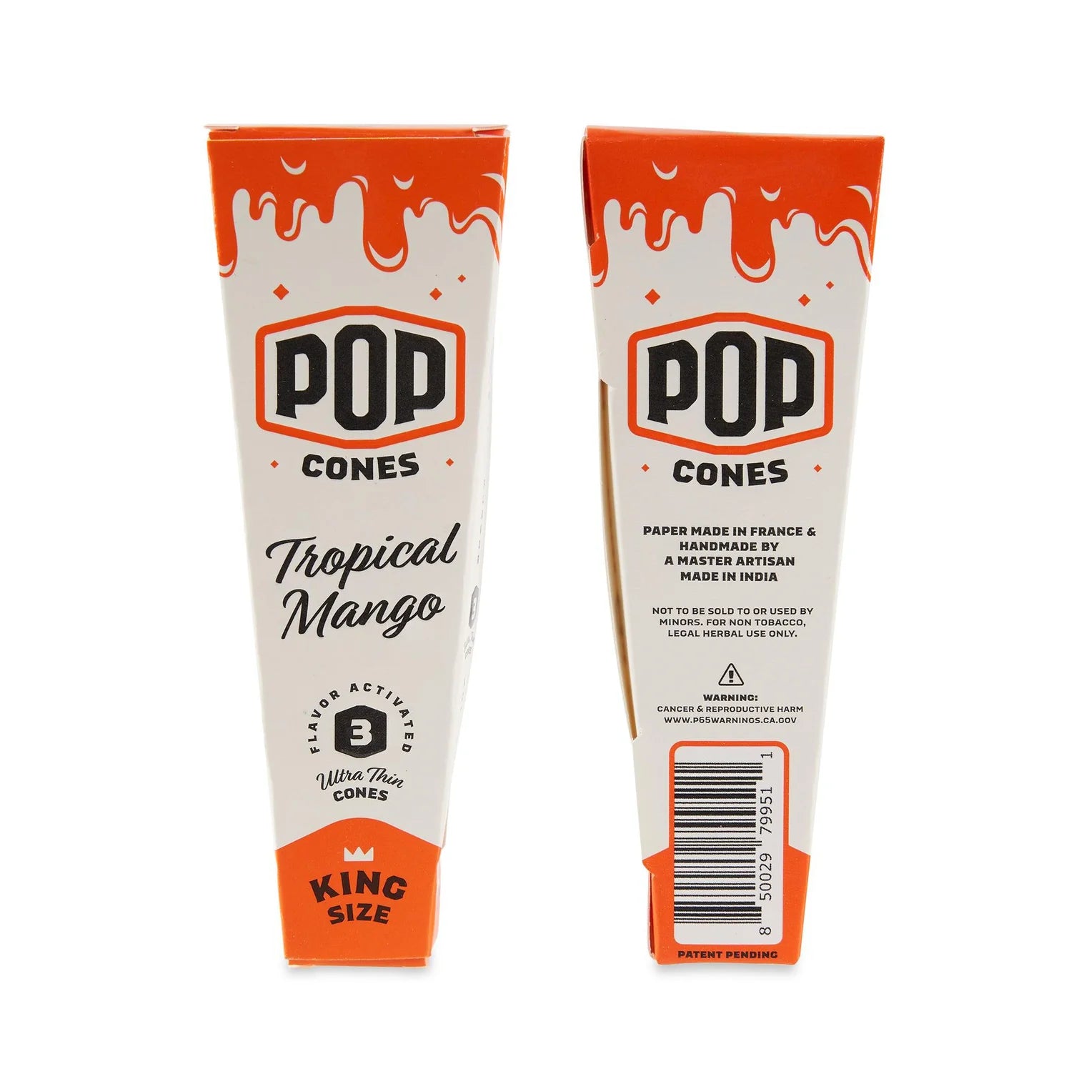 Pop Cones King Size Ultra Thin 3pk Cones 24ct Display