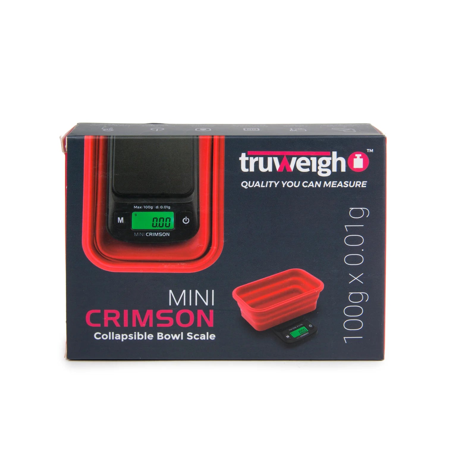 Truweigh Mini Crimson Scale Collapsible Bowl 100g X 0.01g