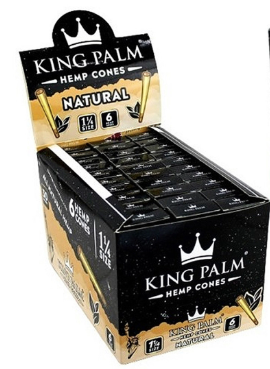 King Palm Natural Pre-Rolled Cones 6 pack 1 1/4 Size - 36 Pack