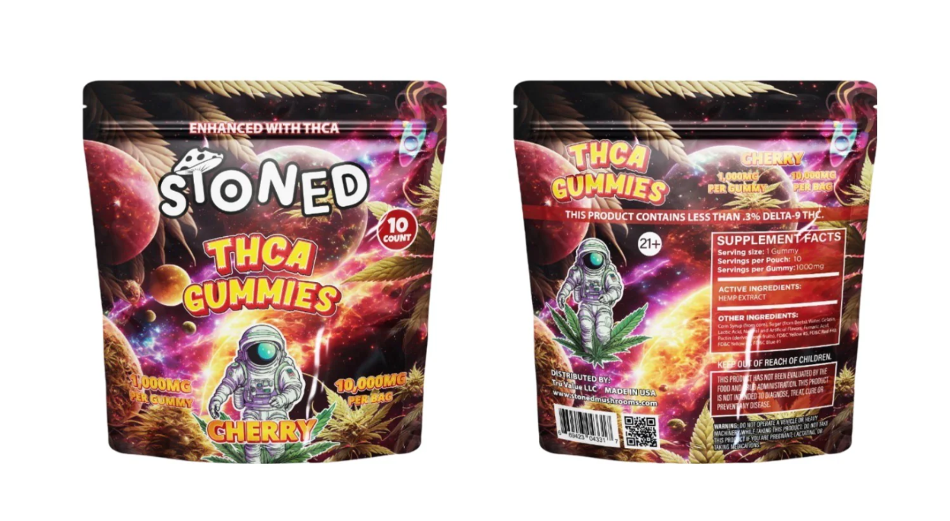 STONED - THCA 10K MG GUMMIES - 10 PER BOX