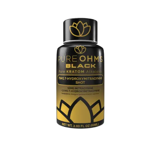 Pure Ohms Black 7 Hydroxy Shot - 75mg per bottle - 12 pk