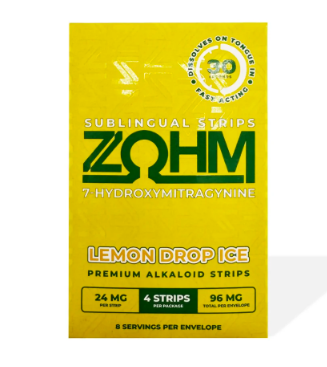 Zohm Lemon Drop Ice - Sublingual 7 Hydroxymitragynine Strips - 24mg - 10 Pack