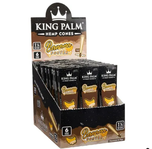 King Palm - Hemp Cones 1 ¼ Size  6pk (30ct display)