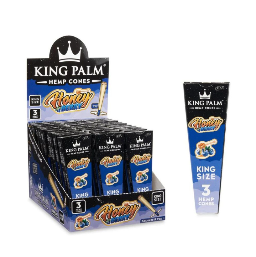 King Palm - Hemp Cones - King Size 3pk (30ct display)