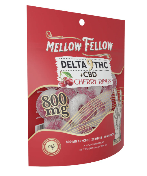 Mellow Fellow D9 + CBD 800MG Gummy Bags (6ct)