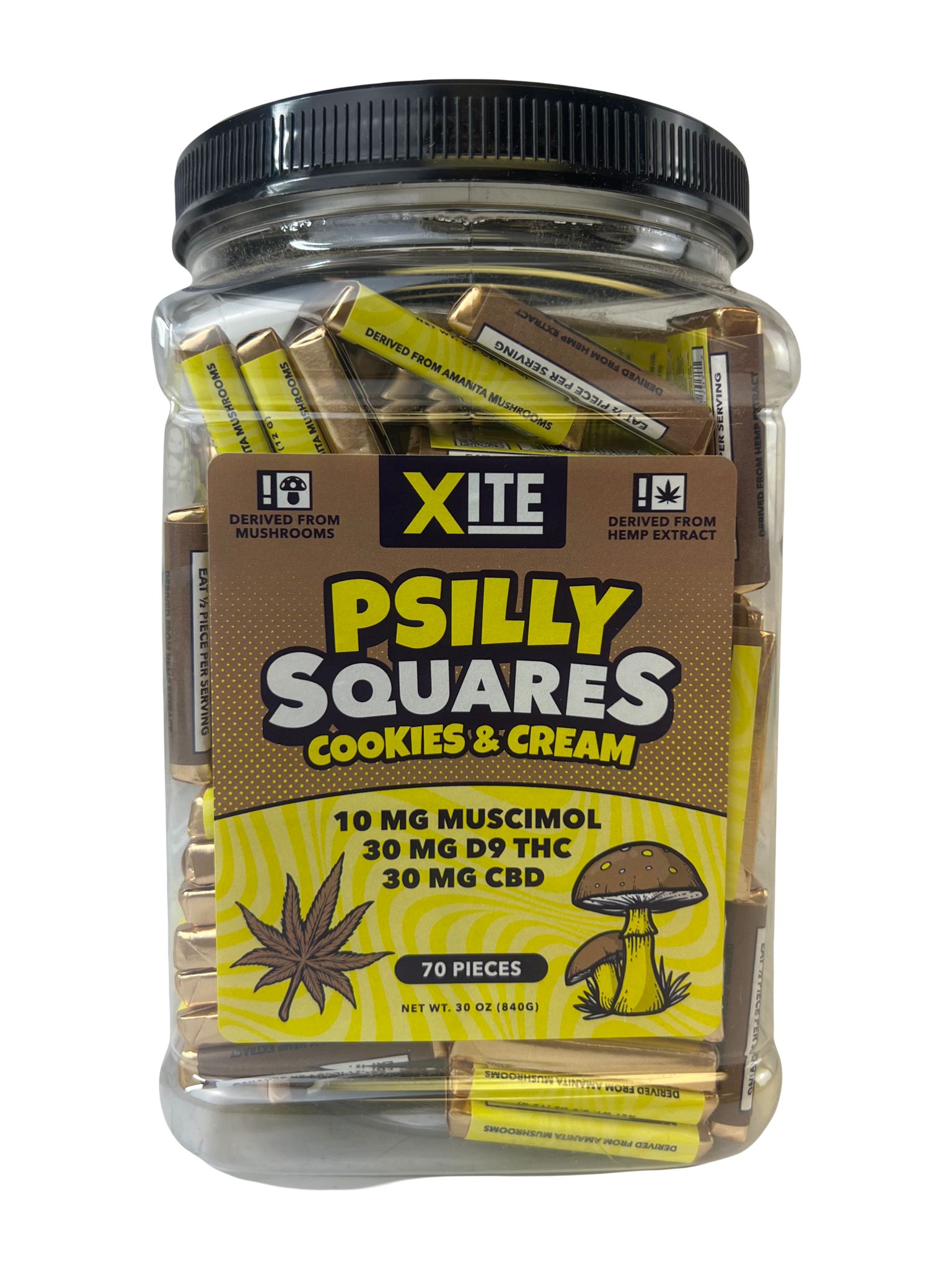 Xite Psilly Squares - Mushroom Chocolates 70 Count