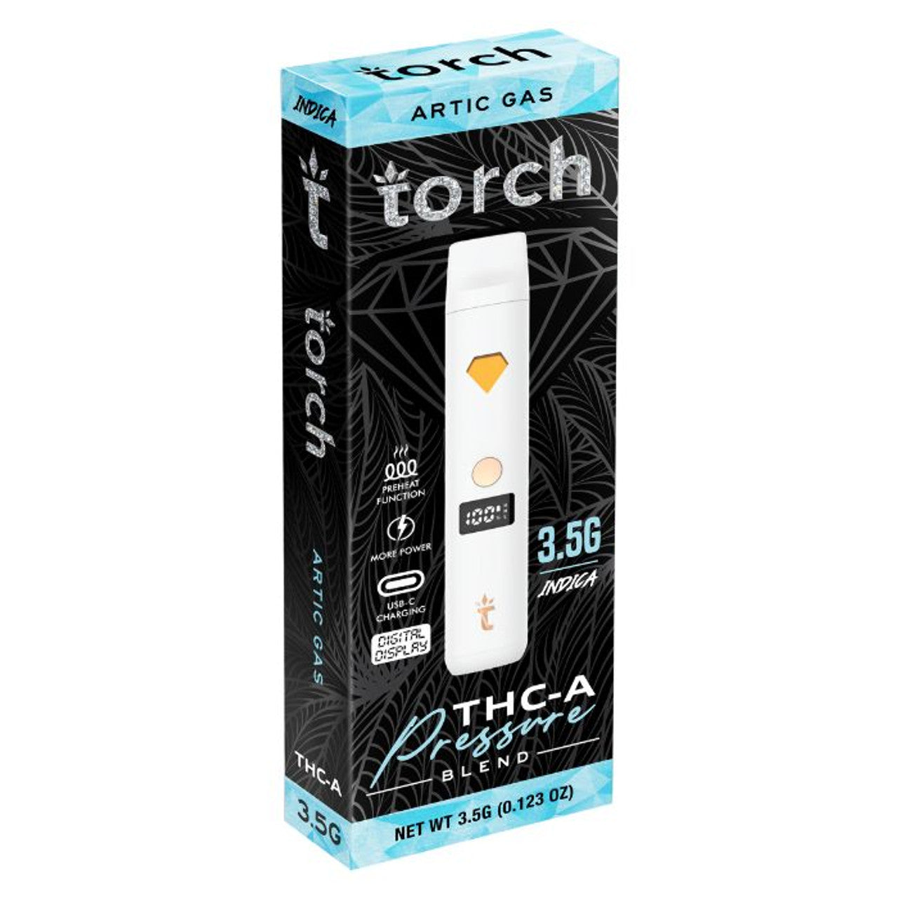 Torch Hemp Pressure Hemp 3.5G THC-A Disposable w/ LED Screen - 5 Pack