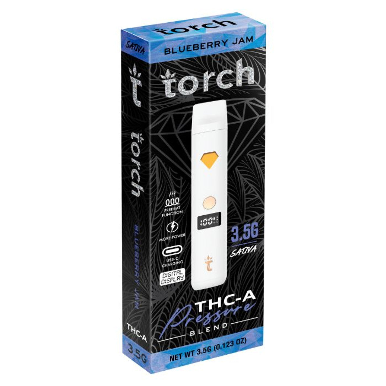 Torch Hemp Pressure Hemp 3.5G THC-A Disposable w/ LED Screen - 5 Pack