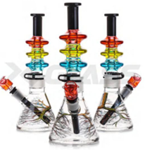 Glass Multi-Color Beaker Pipe 12" 14mm CB136 (1ct)