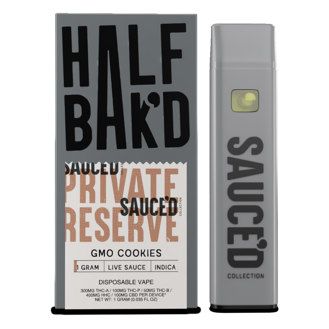 Half Bak'd Private Reserve Live Sauce 1g Disposables (5pk)