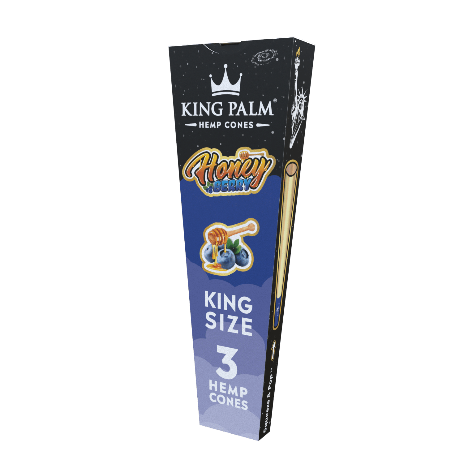 King Palm - Hemp Cones - King Size 3pk (30ct display)