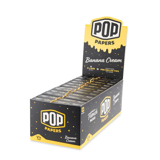 Pop Papers 1 ¼ Size Rolling Papers with Pre-Rolled Flavor Filter Tips (24ct Display)