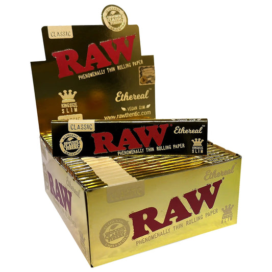 Raw - Ethereal Classic King Size Slim 50 Leaves Rolling Papers 32 Ct