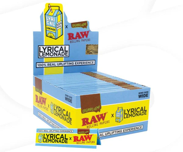 Raw x Lyrical Lemonade - King Size Wide Organic Hemp Rolling Papers (50ct Display)