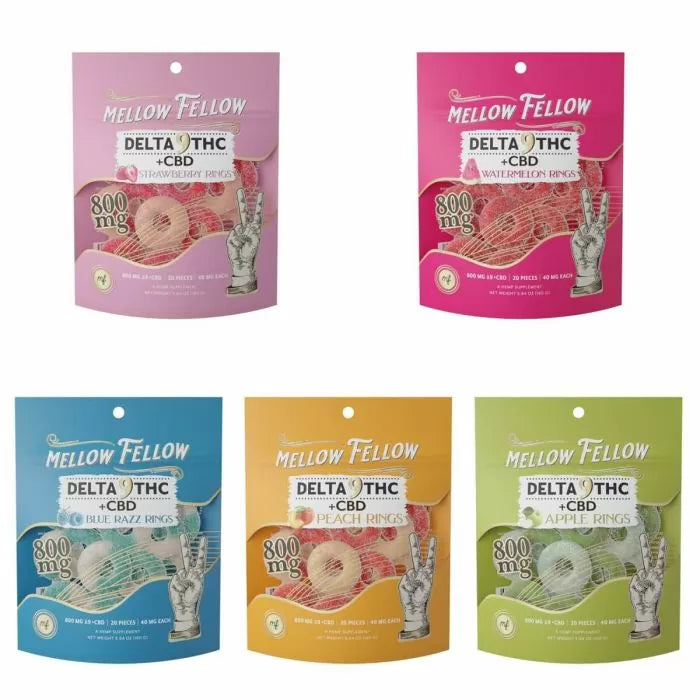 Mellow Fellow D9 + CBD 800MG Gummy Bags (6ct)