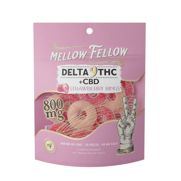Mellow Fellow D9 + CBD 800MG Gummy Bags (6ct)
