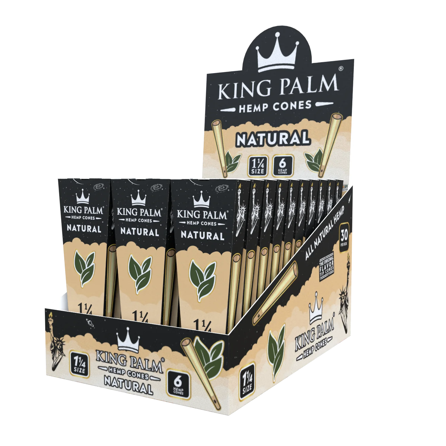 King Palm - Natural Hemp Cones (30ct)