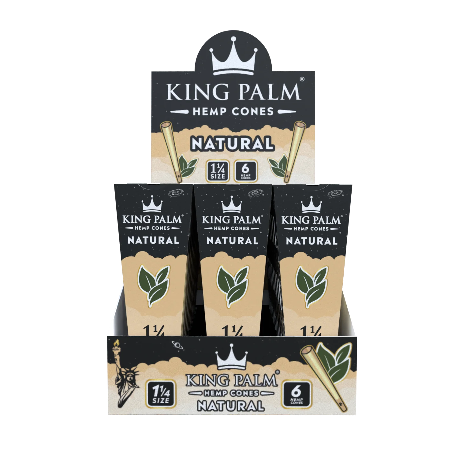 King Palm - Natural Hemp Cones (30ct)