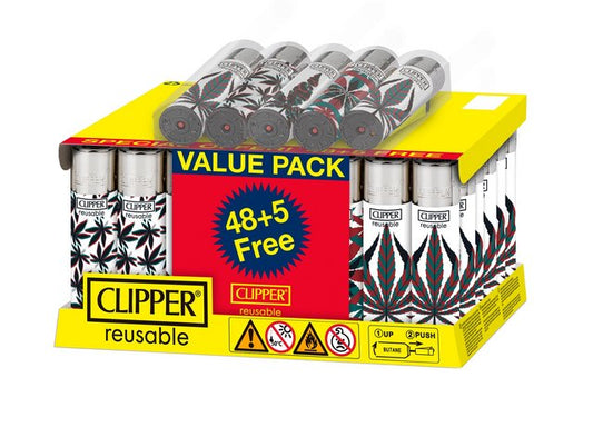 Clipper Lighter Neon Leaves 48+5 Value Pack (53pcs)