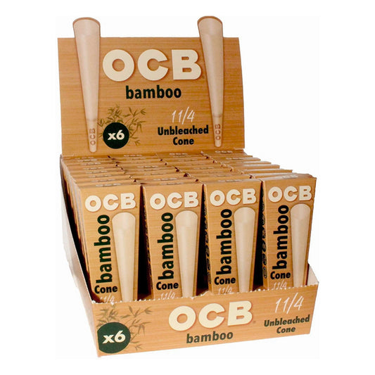 OCB - 1 1/4 Size Bamboo Cones - 6 Pack (32ct Display)