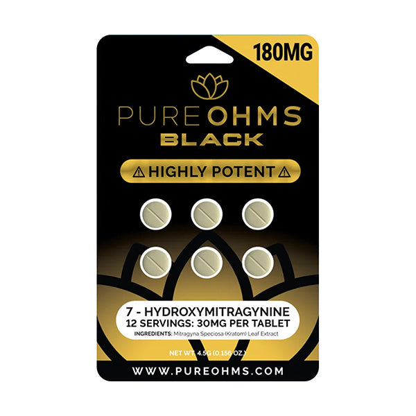 Pure Ohms Black 7-Hydroxy 180MG/30mg Per Tablet 10pk