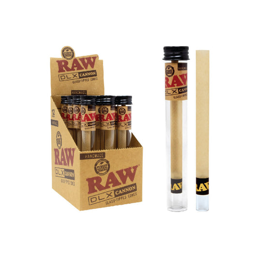 Raw - DLX Cannon glass tipped Pre-Rolled Cones
