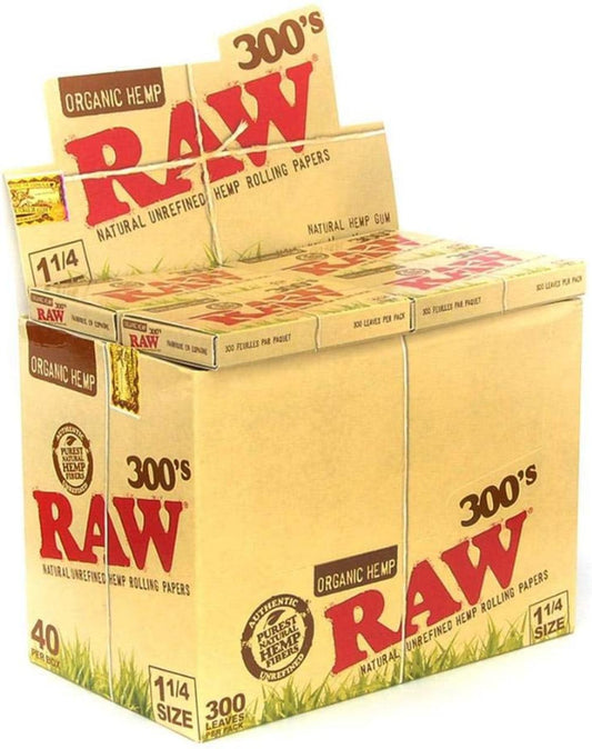 RAW - Organic Hemp 1 1/4 Rolling Papers 300 ct (40ct Display)