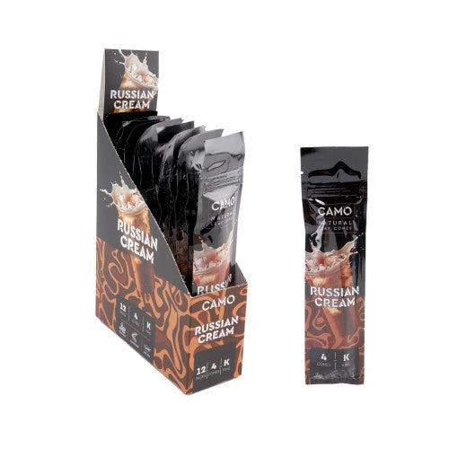 Camo Natural Leaf Pre-Rolled Cones 4pk – 12ct display Hemp Wraps