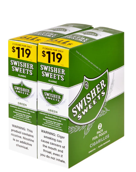 Swisher Cigarillos - 2 Pack - Prepriced $1.19 (30 Packs) Tobacco Product