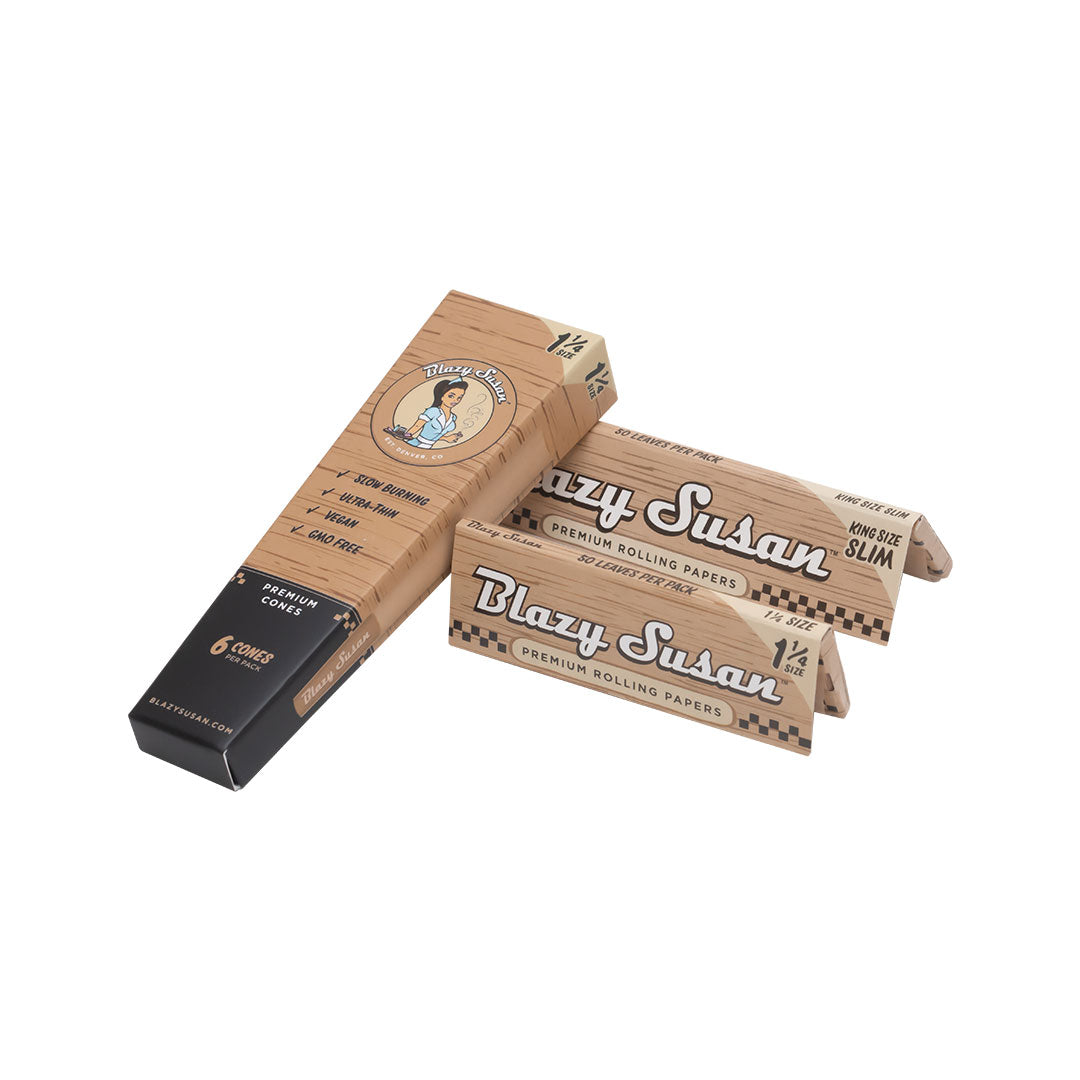 Blazy Susan - Unbleached Paper Pre-Rolled Cones 12 Pack - 98mm 20Ct – A ...
