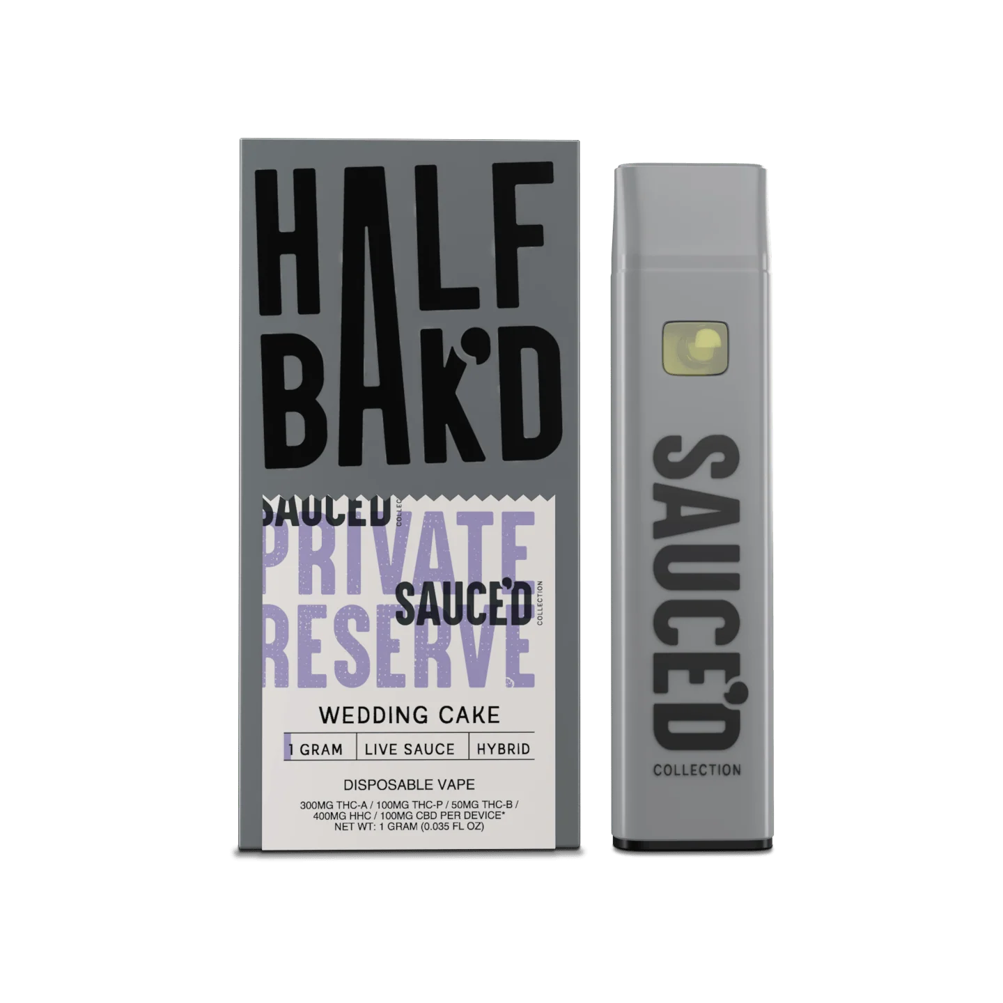 Half Bak'd Private Reserve Live Sauce 1g Disposables (5pk)