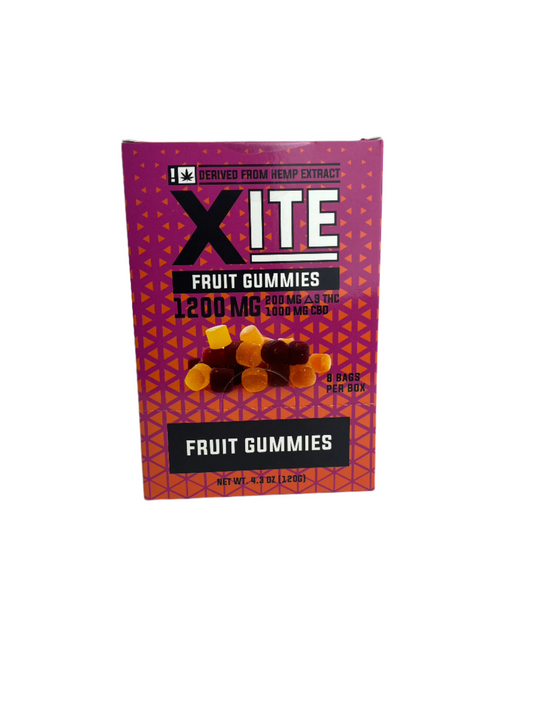 Xite - 1200mg D9 Fruit Gummies Display (8ct)