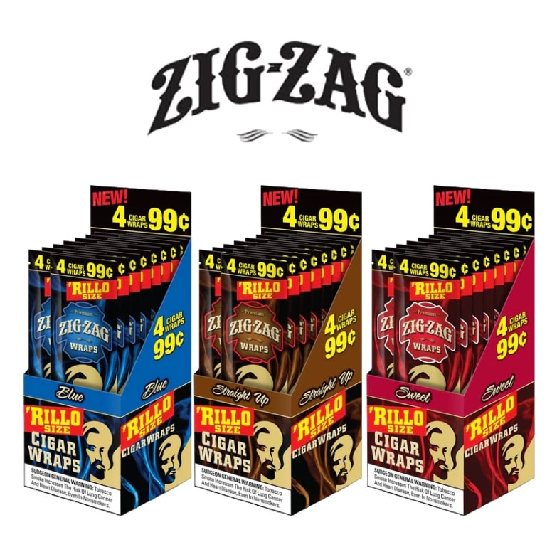 ZIG-ZAG RILLO wraps 4/99c 15 Packs - Tobacco Products