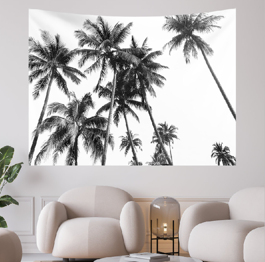 Black & White Palm Trees - Tapestry