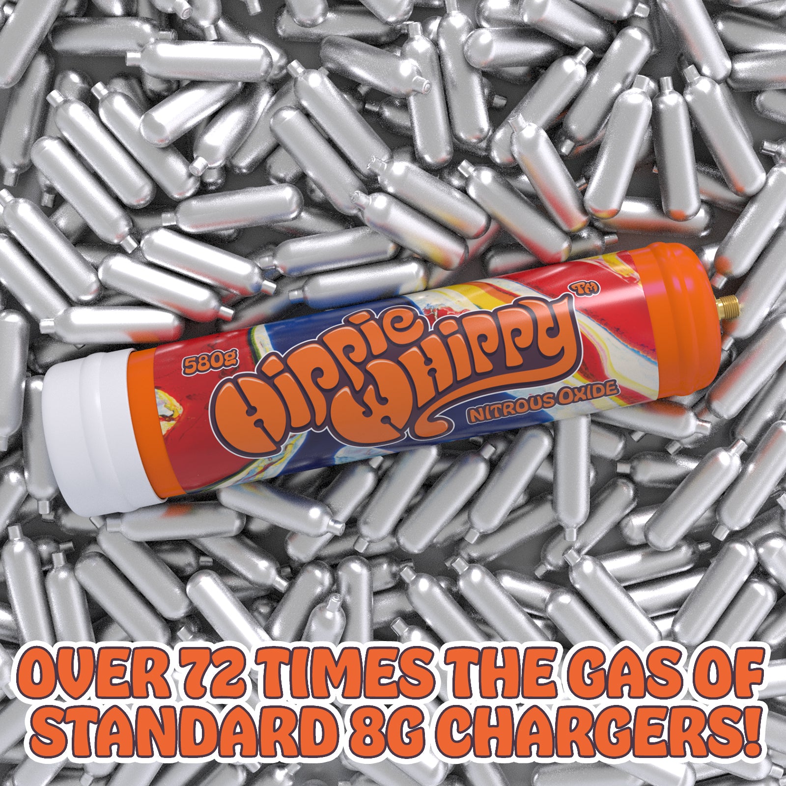 Hippie Whippy™ 580g Large-Capacity Nitrous Oxide (N2O) Canister (Flavorless)