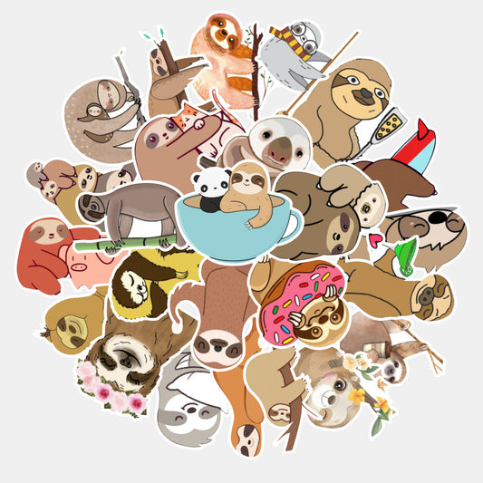 Sloth Theme Stickers - 50 Pack