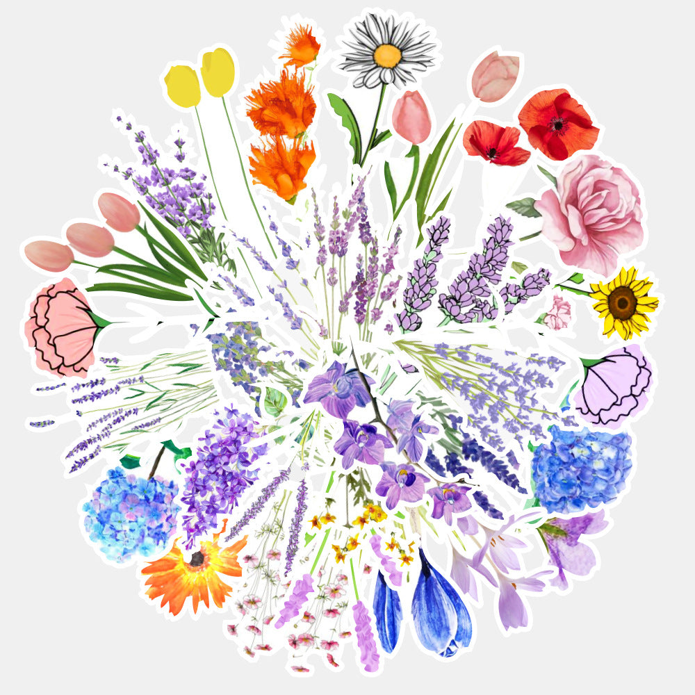 Flower Themed Sticker Pack - 25 Pack – A&I Family Wholesale