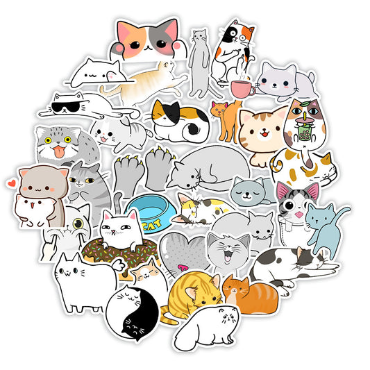 Cat Themed Stickers - 50 Pack