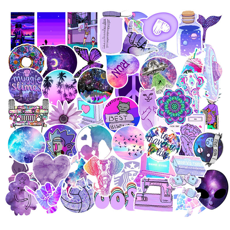 Purple Theme Stickers - 50 Pack