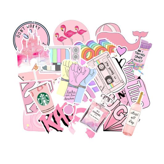 Pink Themed Stickers