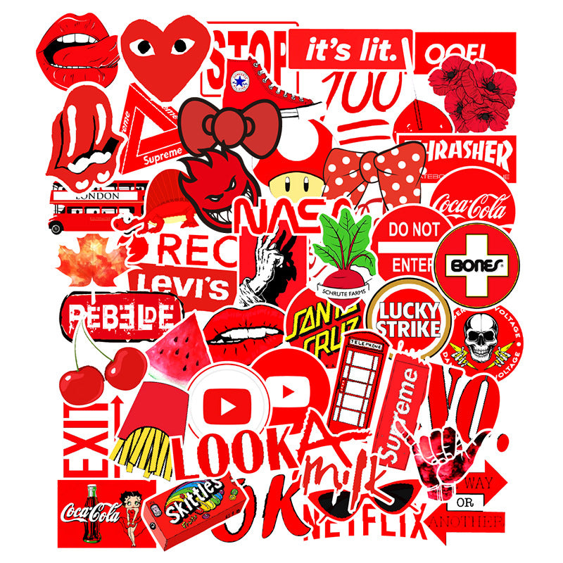 Red Themed Stickers - 50 Pack – A&I Family Wholesale