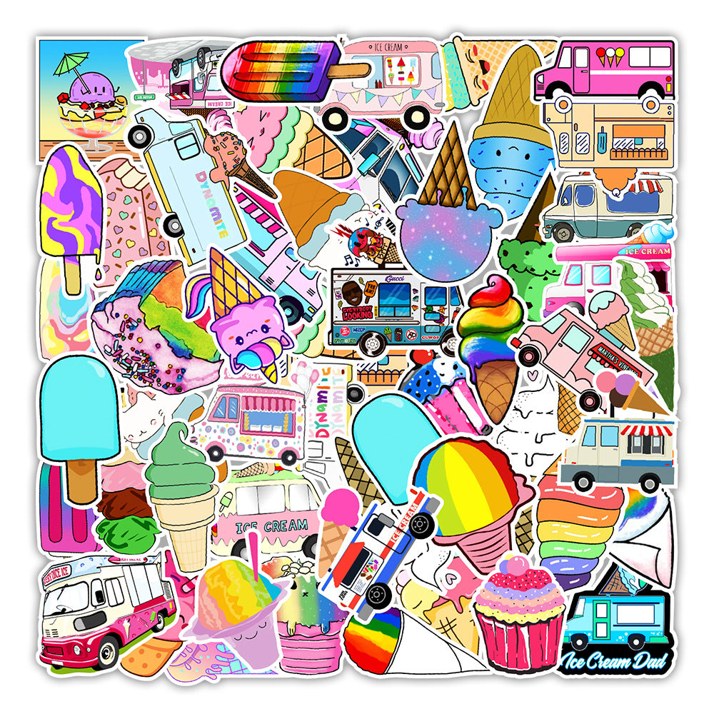 Ice Cream themed Stickers - 50 pack