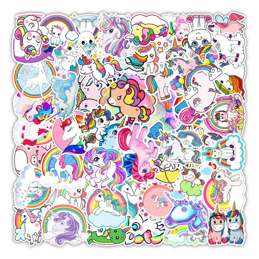 Rainbow & Unicorns Themed Stickers - 50 pack