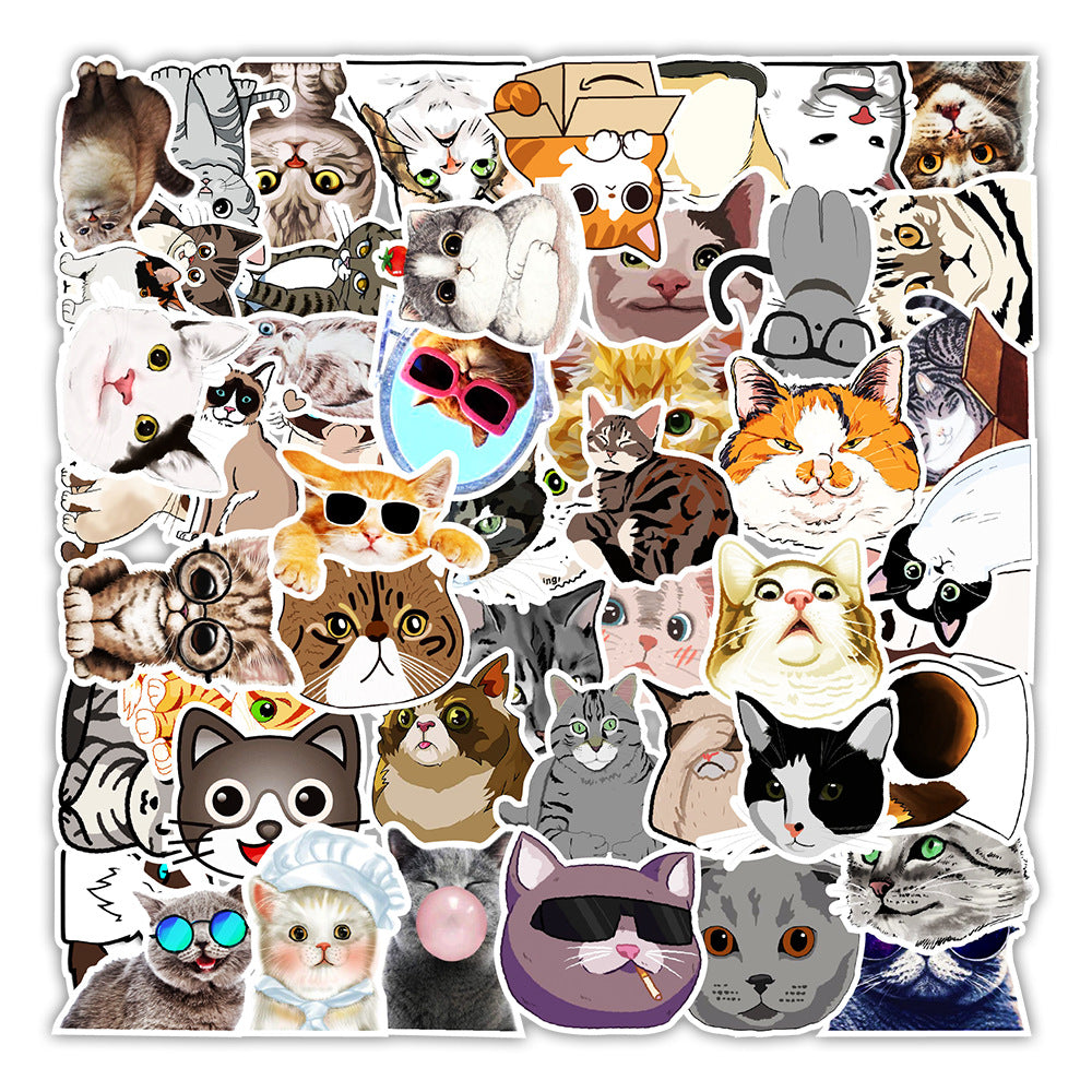 Cute Cats Themed Stickers - 50 Pack