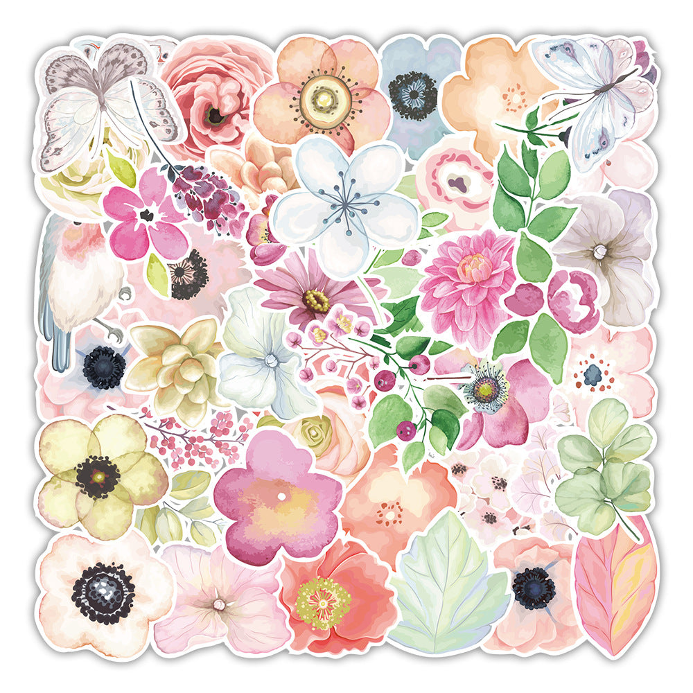 Flower Themed Stickers - 50 Pack