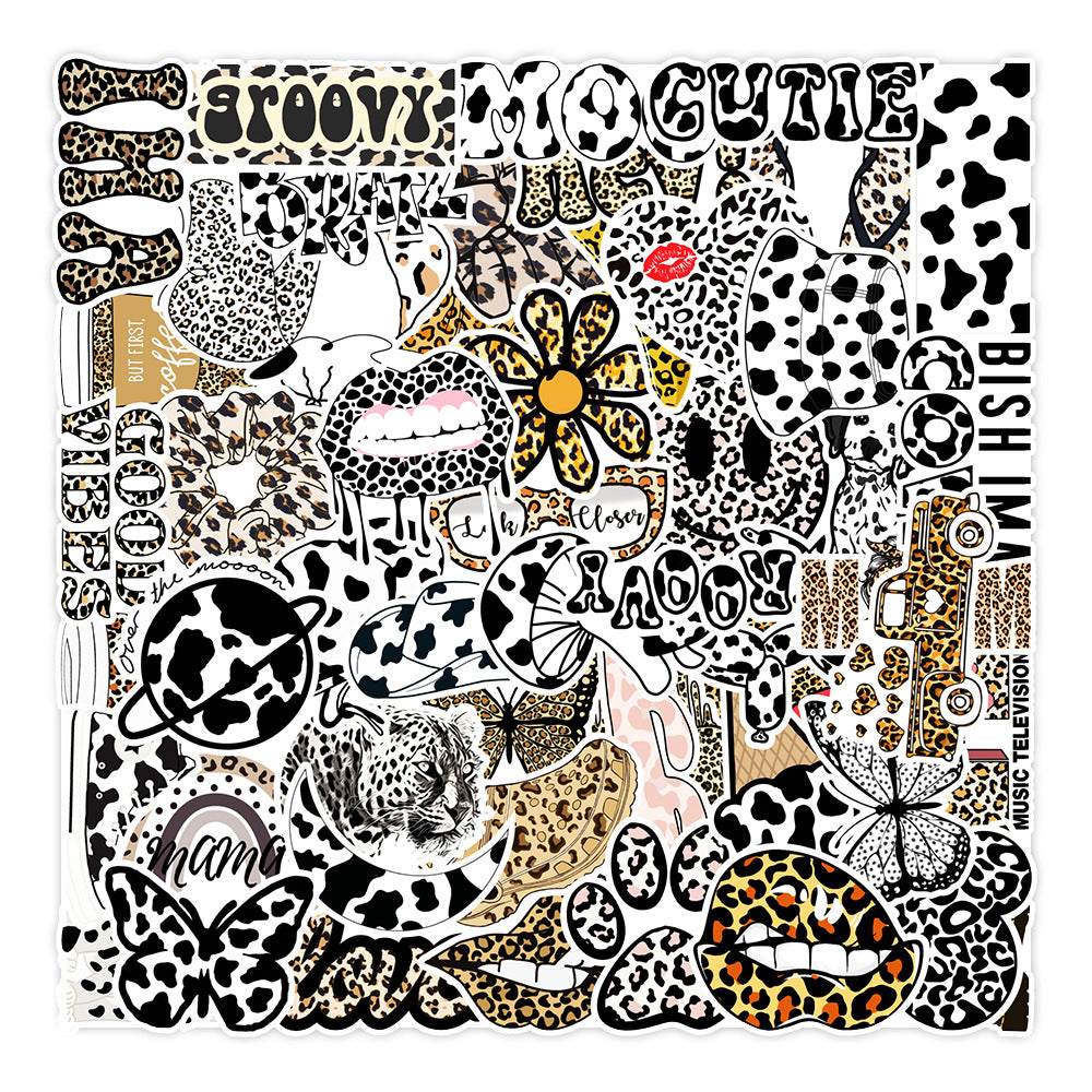 Zebra Print Themed Stickers - 50 Pack